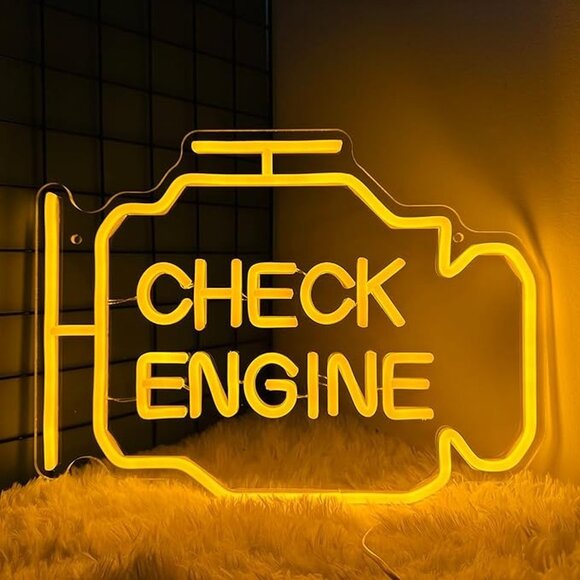 NEW Check Engine Light Neon Signs for Wall Decor, LED Garage Neon Signs Wall Art - Picture 8 of 9